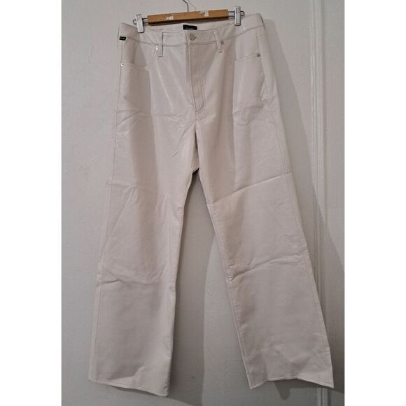 Citizens of Humanity Women 32 ANNINA pants Hi Rise Wide Leg off white